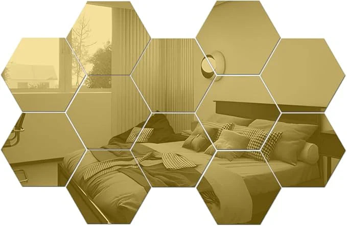 Hexagonal Acrylic Wall Mirror | Modern Home Wall Decal