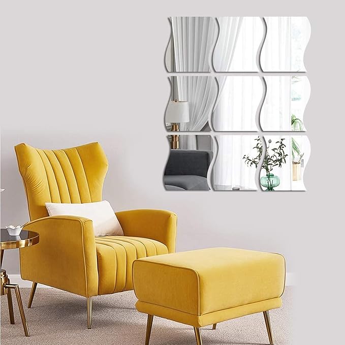 Wavy Design Mirror Wall - Modern Home Wall Decor - Best For Home and Office