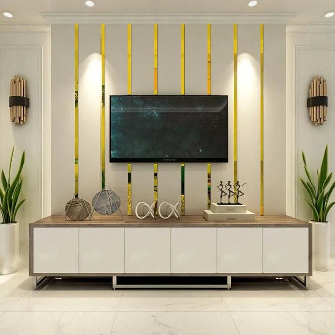 Acrylic Mirror Linesl | 20 pieces | - Modern Home Wall Decor - Best For Home and Office