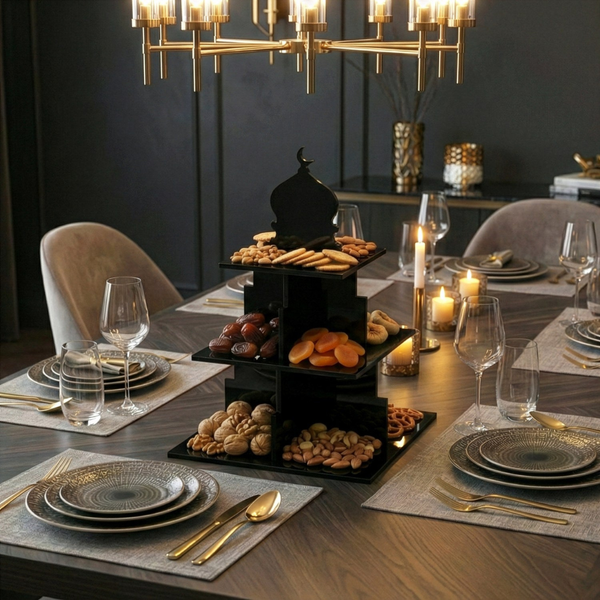 Acrylic Mosque Dessert Stand 3 Tier – Ramadan Eid Decor UAE | Arcdew