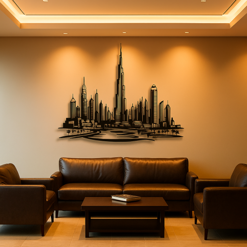 ArcDew Dubai Skyline Panoramic Acrylic Wall Art - arcdew.com
