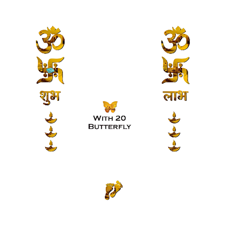 Arcdew - Golden Om Swastik Acrylic Wall Sticker | Acrylic - Translation missing: en.products.product.alternate_image