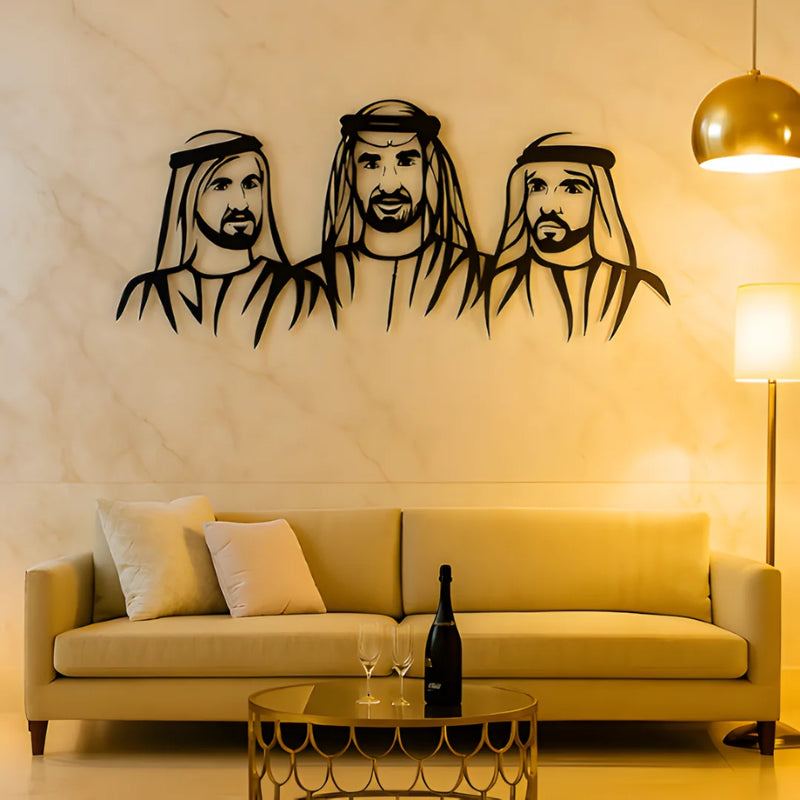Sheikh Rashid, Sheikh Hamdan Potrait Black