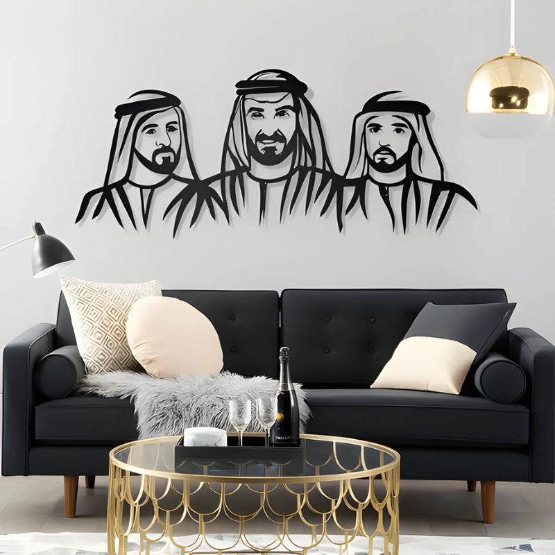 Sheikh Rashid, Sheikh Hamdan Potrait Black 1