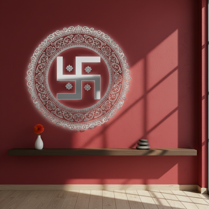 Arcdew - Swastika Framed Acrylic Wall Art - Auspicious Symbol of Fortune | Acrylic - Translation missing: en.products.product.alternate_image