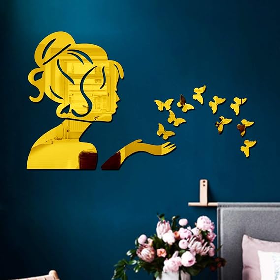 Arcdew 3D Acrylic Angel Fairy with Butterfly Decorative Mirror – Wall Art Home Décor in UAE