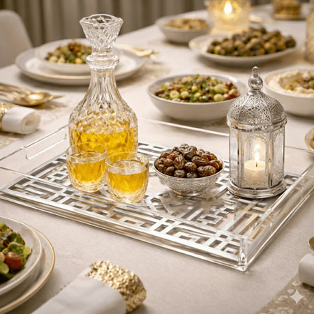 Premium Acrylic Serving Tray | Luxury Ramadan Decor