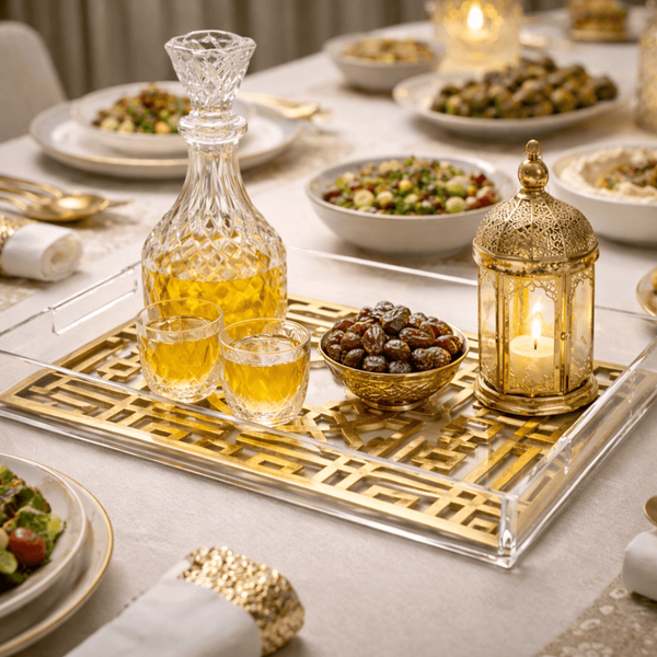 Premium Acrylic Serving Tray | Luxury Ramadan Decor