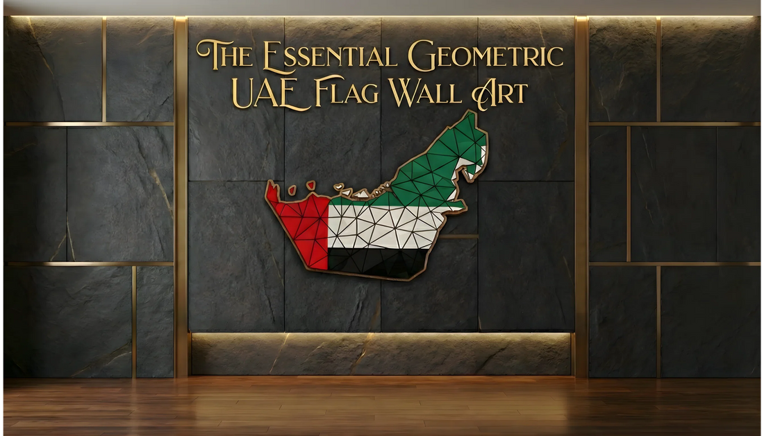 National Pride Meets Modern Design: The Essential Geometric UAE Flag Wall Art