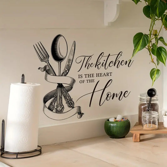 The Kitchen Is The Heart Of The Home - Kitchen Decal For Home & Restaurants