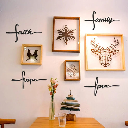 Love, Faith, Family, Hope in Cross Style - Chirsmas Wall Decor