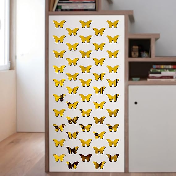 Arcdew 40 Butterfly Decorative 3D Acrylic Mirror – Wall Art Home Décor in UAE