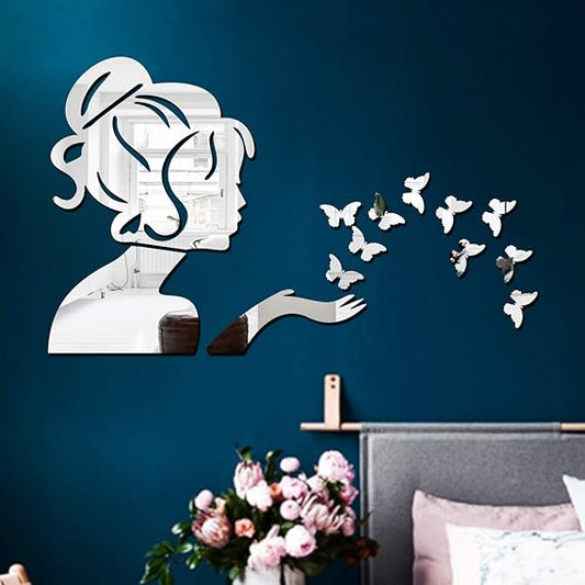 Arcdew 3D Acrylic Angel Fairy with Butterfly Decorative Mirror – Wall Art Home Décor in UAE