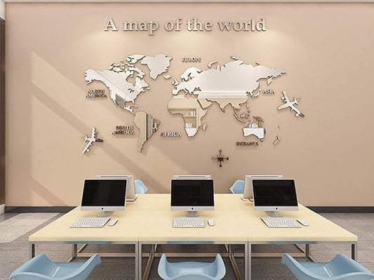 Arcdew Acrylic 3D World Map Wall Decor – Large Office & Home Decoration in UAE