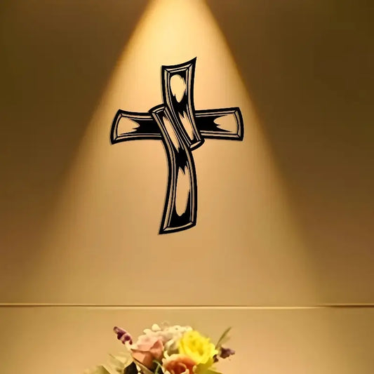 Jesus Cross Hollowed-out Retro - Christian Wall Decal