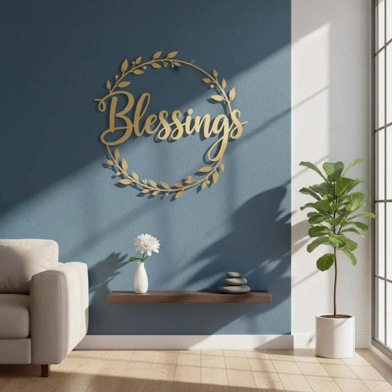 Blessings Acrylic Wall Art Gold