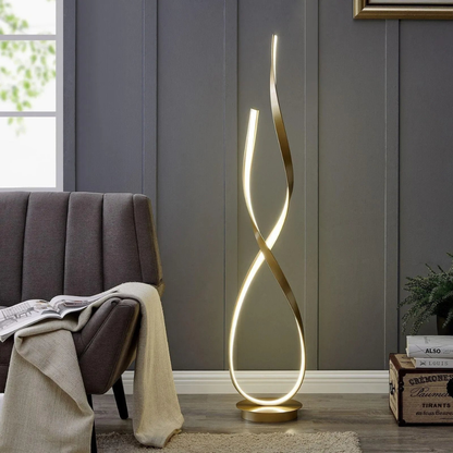 Aurelia Helix LED Floor Lamp – Modern Sculptural Twist Standing Lamp