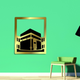 ArcDew Kaaba Wall Art Frame | Baitul Allah Islamic Home Decor - arcdew.com - ArcDew special branded gold acrylic Kaaba wall art frame on green wall.
