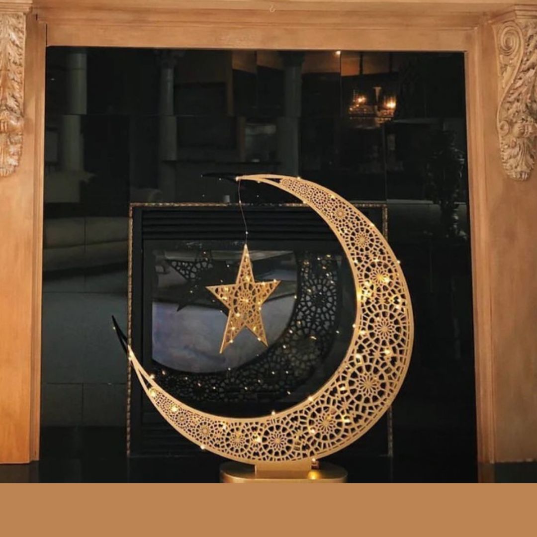 Arcdew Crescent Decor Eid Moon Tree Hilal | Islamic Ramadan Decoration in 3ft to 5ft
