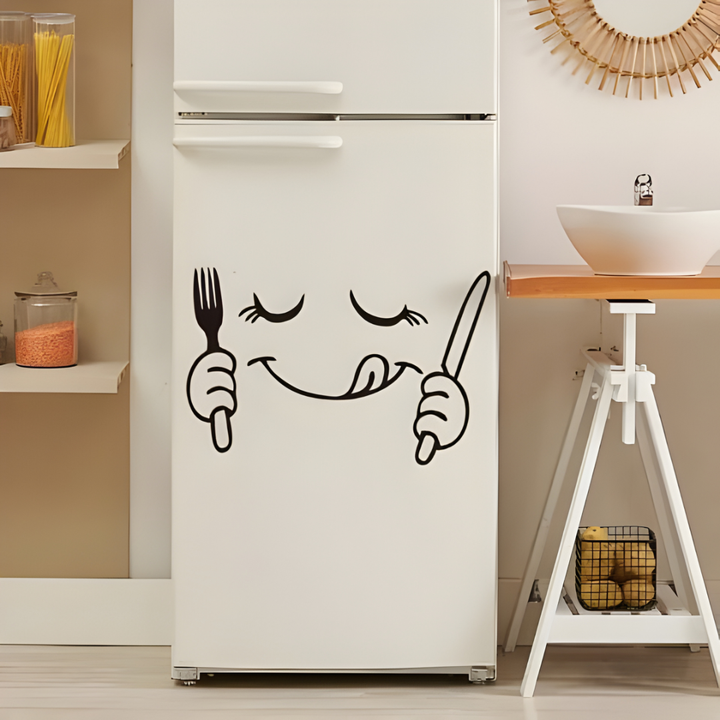 Arcdew - Fork & Knife Smiley Face Acrylic Wall Decal - Beautiful Kitchen Decor for UAE Homes & Restaurants | Kitchen - Translation missing: en.products.product.alternate_image