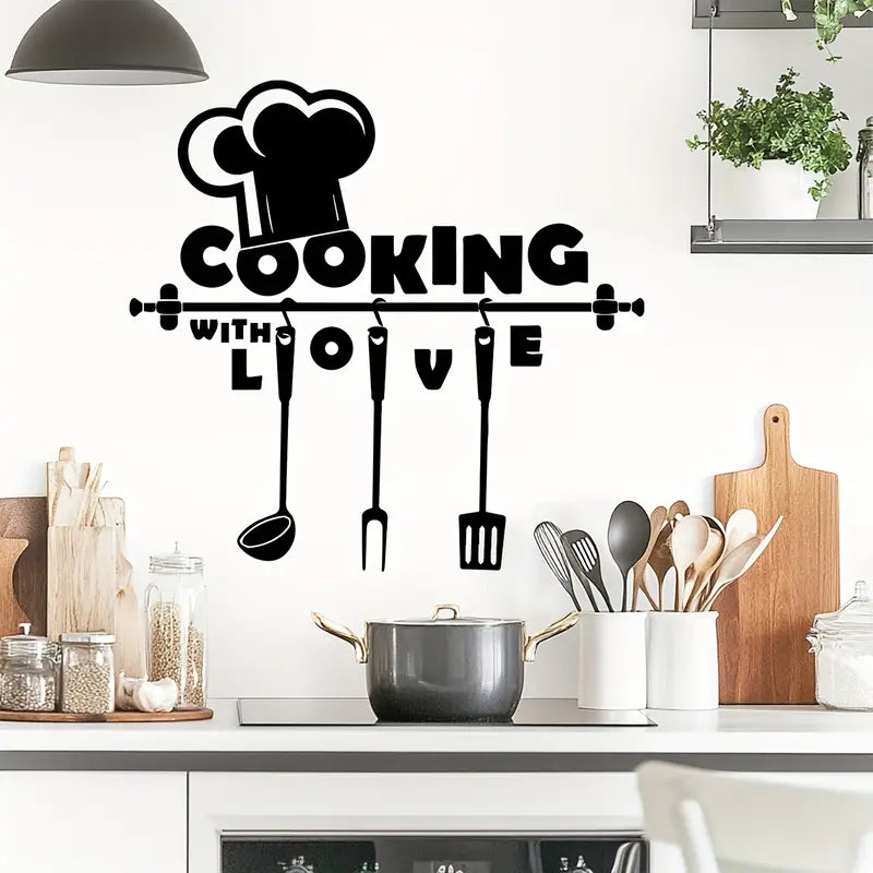Arcdew "Cook With Love" Kitchen Wall Decal | Home & Restaurant Acrylic Wall Decor