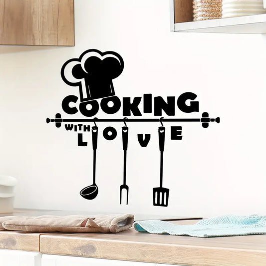 Arcdew "Cook With Love" Kitchen Wall Decal | Home & Restaurant Acrylic Wall Decor