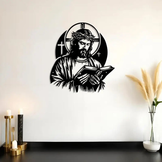 Jesus Christ and Book - Christian's Home Decal