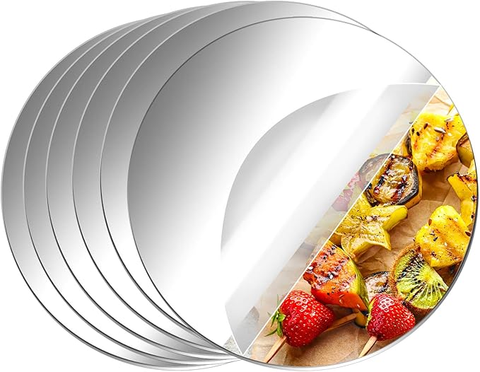 Round Acrylic Mirrors For Decoration - Modern Home Mirrors - House & Office Decal - arcdew.com - Set of six round Arcdew branded acrylic mirrors with peel-back film, modern decor accents.