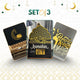 Ramadan Decor Essentials – 3-Piece Modern Set: Countdown Calendar, 3D Crescent Wall Art & Calligraphy Table Sign
