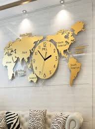 Arcdew Acrylic 3D World Map Clock – Large Wall Decoration for Home & Office