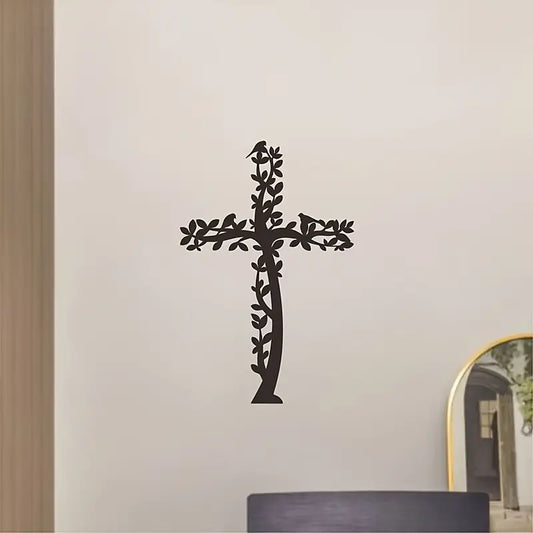 Jesus Cross Tree & Birds - Christian Home Décor - Christmas & Baptism - For Church & Home