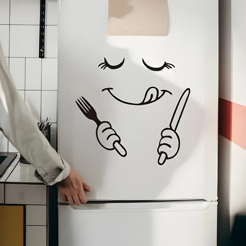 Fork & Knife Smiley Face Black 1