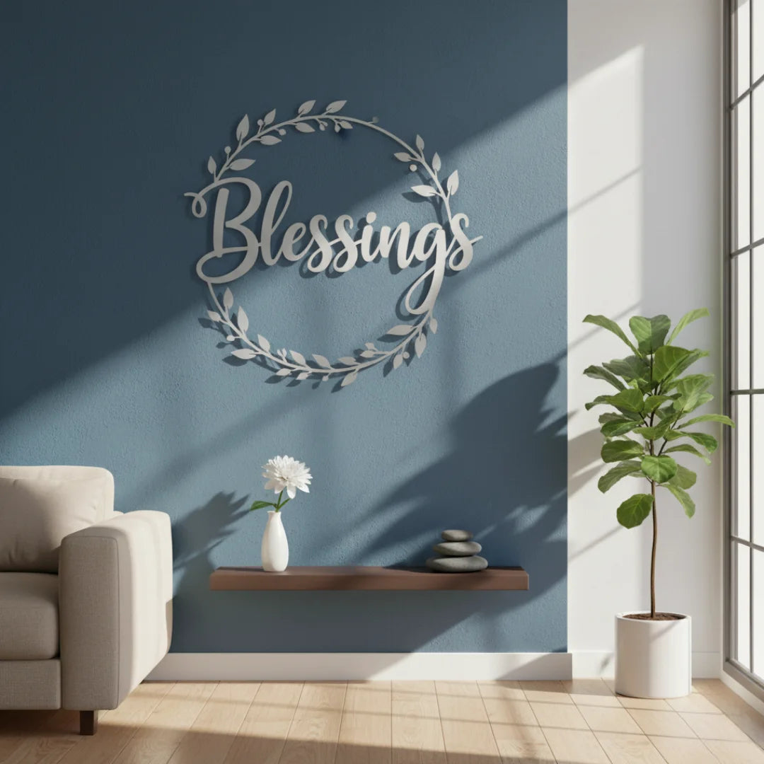Blessings Acrylic Wall Art Silver