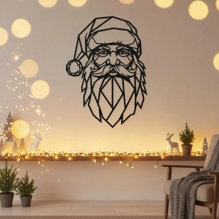 Arcdew - Acrylic Geometric Santa Claus Face Wall Art | Acrylic