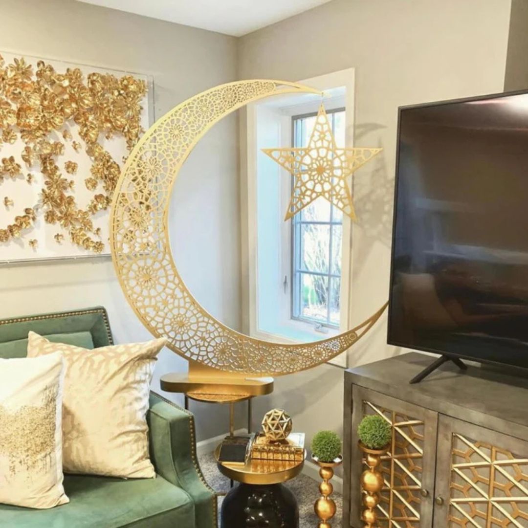 Arcdew Crescent Decor Eid Moon Tree Hilal | Islamic Ramadan Decoration in 3ft to 5ft
