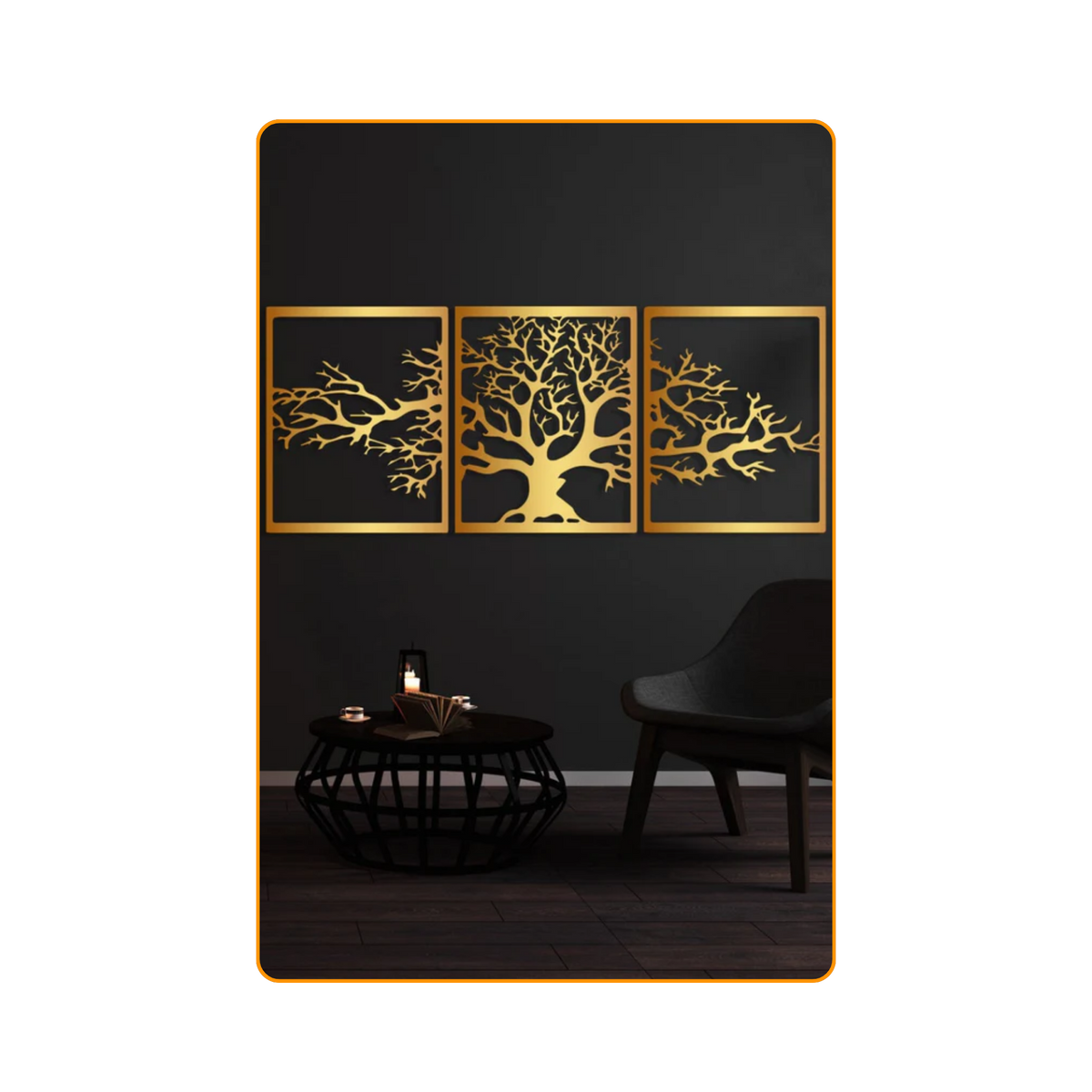 3-Piece Life Tree-gold