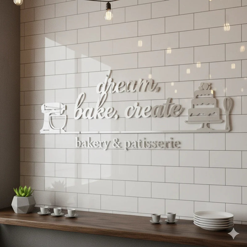 3D Acrylic Bakery & Patisserie Wall Art | Professional Restaurant Decor