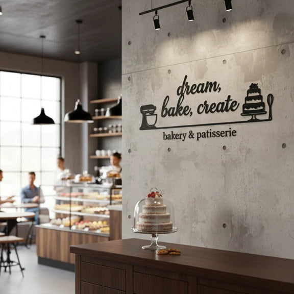 3D Acrylic Bakery & Patisserie Wall Art | Professional Restaurant Decor.