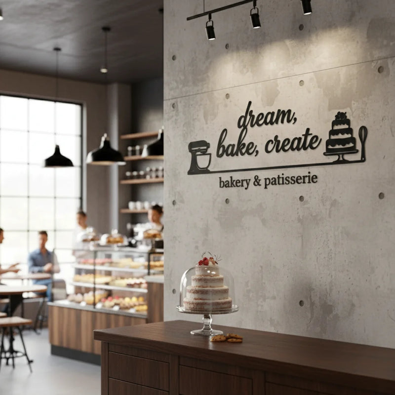 3D Acrylic Bakery & Patisserie Wall Art | Professional Restaurant Decor.