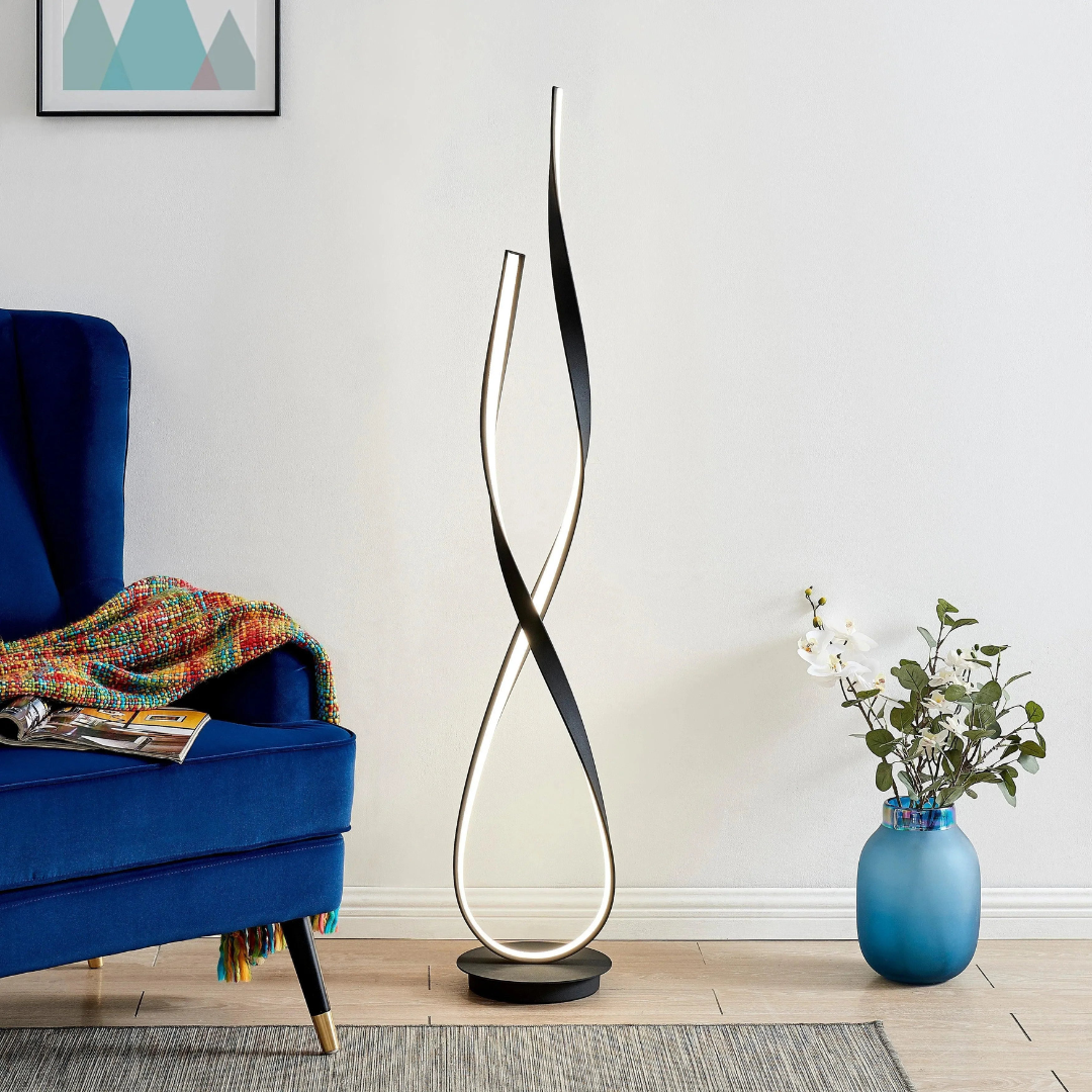 Aurelia Helix LED Floor Lamp – Modern Sculptural Twist Standing Lamp