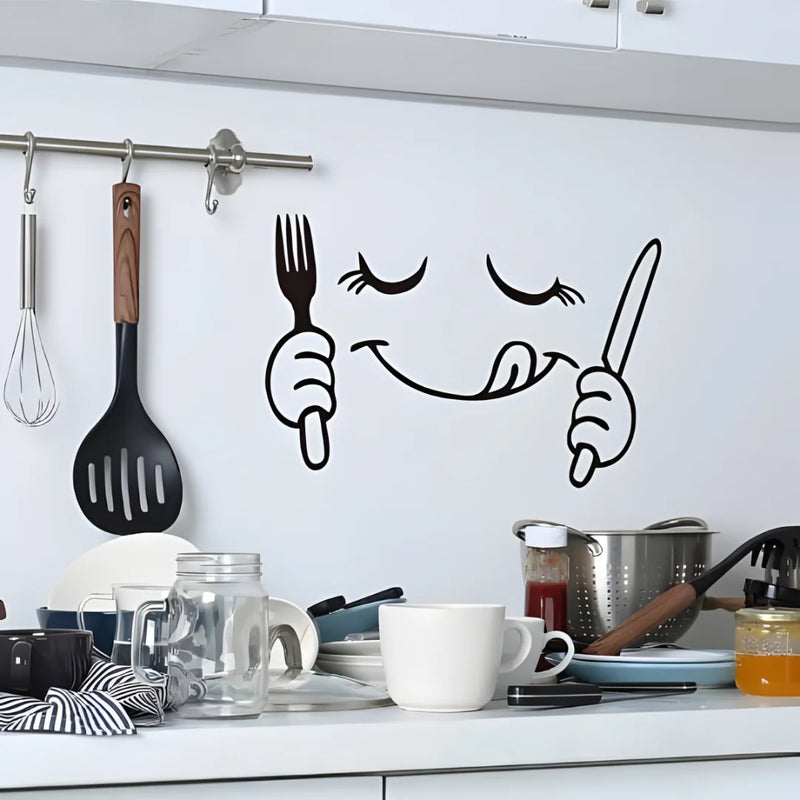 Fork & Knife Smiley Face black 3
