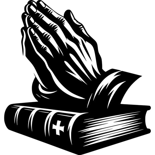 Arcdew Christian Praying Hands with Bible Wall Decal | Christmas & Baptism Home & Church Decor