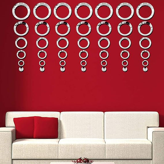 Arcdew 3D Ring 42 Silver Acrylic Mirror | Modern Wall Décor in UAE