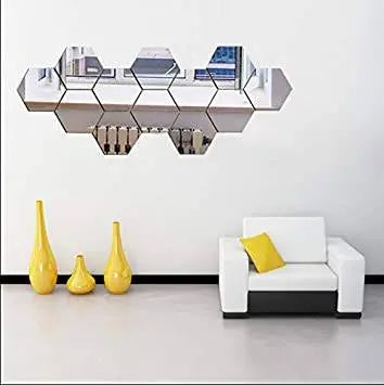 Arcdew Hexagon 3D Acrylic Mirror | Modern Wall Decoration for Home & Office in UAE