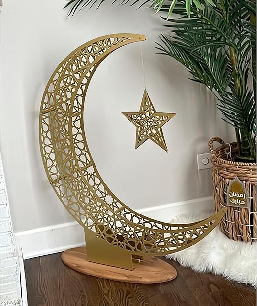 Arcdew Crescent Moon and Star | Islamic Wall Art, Ramadan Decoration & Eid Gifts for Home
