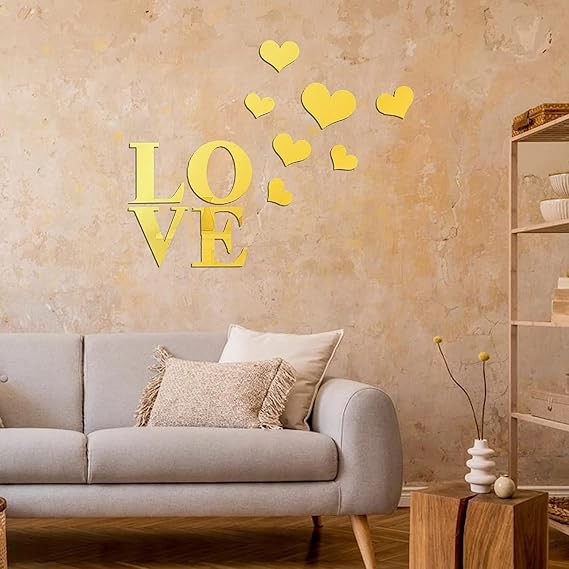 Arcdew Love & Heart Acrylic Wall Decoration | Romantic Home Wall Art & Gift for Couples in UAE