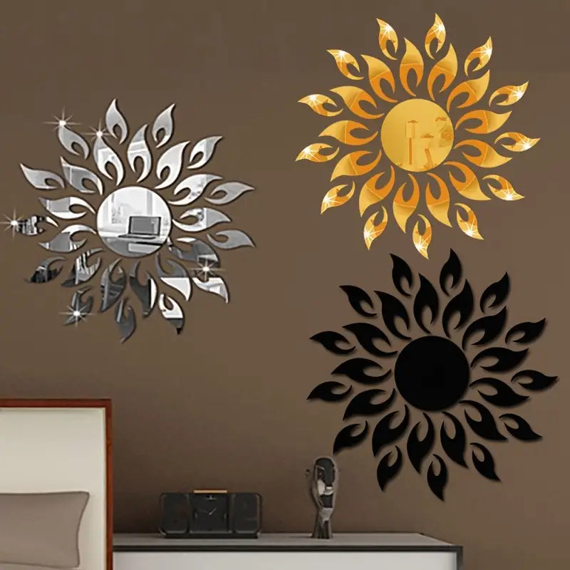 Arcdew Sun Flame 3D Acrylic Mirror Wall Decoration | Stylish Home & Office Wall Art in UAE