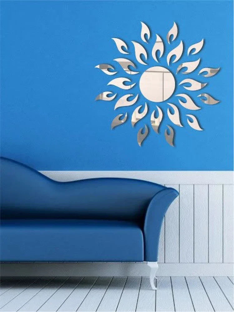 Arcdew Sun Flame 3D Acrylic Mirror Wall Decoration | Stylish Home & Office Wall Art in UAE