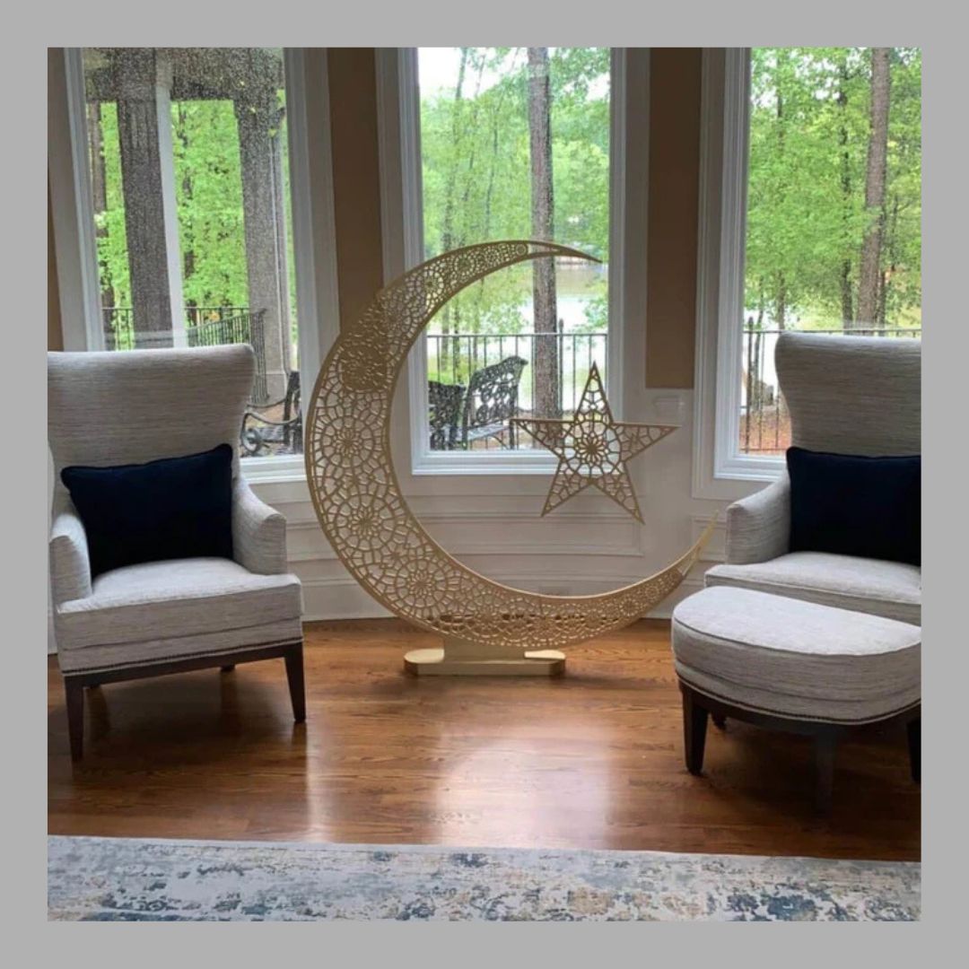 Arcdew Crescent Decor Eid Moon Tree Hilal | Islamic Ramadan Decoration in 3ft to 5ft