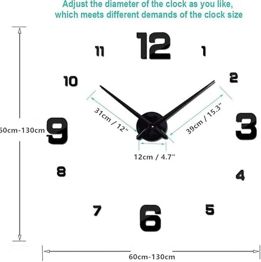 Arcdew 3D Frameless Wall Clock | DIY Modern Wall Decoration in UAE